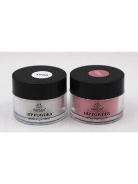 Beetles Dip Powder Set X589 & X592 10g Each Professional Nail Art Pink and White